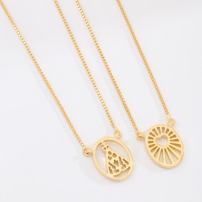 Colar Duplo Medalhas