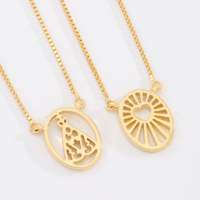 Colar Duplo Medalhas - imagem 2